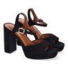Sandalias de tacón fiesta cómodas para mujer color negro A-5167