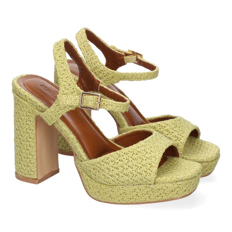 Sandalias de tacón fiesta cómodas para mujer color verde A-5167 Sandalias de tacón fiesta cómodas para mujer color verde A-5167