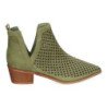 Botines calados de tacón cómodo para mujer color verde A-5171