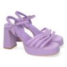 Sandalias tacón medio y plataforma de vestir mujer color lila A30-100