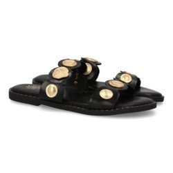 Sandalias planas cómodas para mujer color negro AA-32