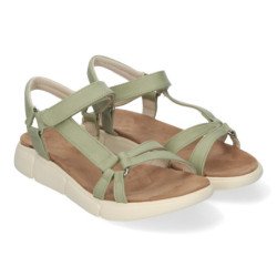 Sandalias planas tiras cruzadas cierre velcro mujer verde AD-3261