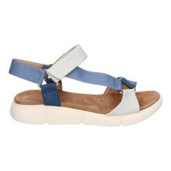 Sandalias planas tiras cruzadas cierre velcro mujer color azul AD-3269