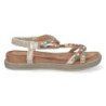 Sandalias doradas planas cómodas tiras decorada mujer AF-2329