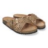Sandalias planas planta bio pala cruzada para mujer color leopardo AY-2239