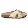 Sandalias doradas planas planta bio pala cruzada para mujer AY-2239