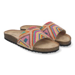 Sandalias planas cómodas estilo bio para mujer color rosa AY-3061