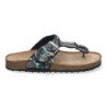 Sandalias planas estilo bio esclava para mujer color negro AY-3066
