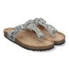 Sandalias plateadas planas estilo bio esclava para mujer AY-3066