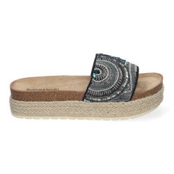 Sandalias de plataforma cómodas estilo bio para mujer color negro AY-3072