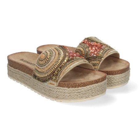 Sandalias doradas de plataforma cómodas estilo bio para mujer AY-3072