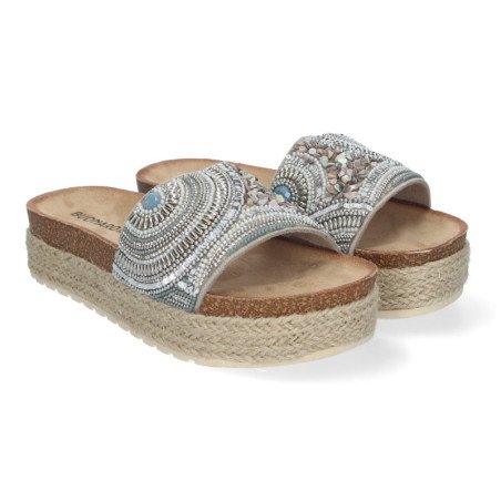 Sandalias plateadas de plataforma cómodas estilo bio para mujer AY-3072