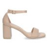 Sandalias de tacón medio para fiesta mujer color beige B-3051