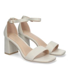 Sandalias de tacón medio para fiesta mujer color blanco B-3051