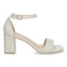 Sandalias de tacón medio para fiesta mujer color blanco B-3051