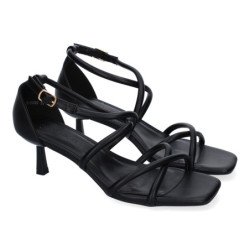 Sandalias de tacón fino fiesta para mujer color negro B-5099