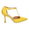 Zapatos de vestir tacón fino salón para mujer color amarillo B-5150