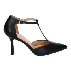 Zapatos de vestir tacón fino salón para mujer color negro B-5150