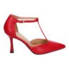 Zapatos de vestir tacón fino salón para mujer color rojo B-5150