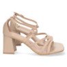 Sandalias de tacón pala cruzada mujer color beige