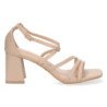 Sandalias de tacón pala cruzada mujer color beige