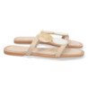 Sandalias planas cómodas con abalorios color beige mujer BP-2320