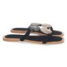 Sandalias planas cómodas con abalorios color negro mujer BP-2320