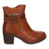 Botines de tacón medio elegantes para mujer color camel C738