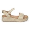 Sandalias doradas planas en yute para mujer comodas CF-3027