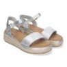 Sandalias plateadas planas en yute para mujer comodas CF-3027