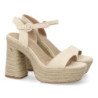 Sandalias de tacón y plataforma para mujer color beige CF-5079