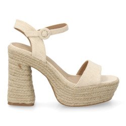 Sandalias de tacón y plataforma para mujer color beige CF-5079
