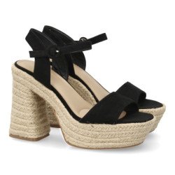Sandalias de tacón y plataforma para mujer color negro CF-5079