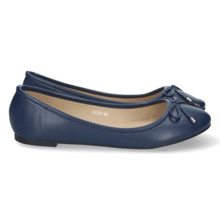 Bailarinas planas con lazo de diseño mujer color azul