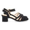 Sandalias para fiesta tacón medio cómodo para mujer color negro DB-2252