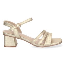 Sandalias doradas para fiesta tacón medio cómodo para mujer DB-2252