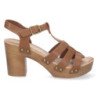 Sandalias tacón y plataforma para mujer marrón