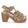 Sandalias tacón y plataforma para mujer animal print