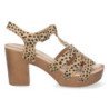 Sandalias tacón y plataforma para mujer animal print