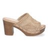 Zuecos de tacón cómodo para mujer color caqui DB-3178