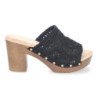 Zuecos de tacón cómodo para mujer color negro DB-3178