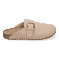 Zuecos planos para mujer cómodos color beige DB-3185