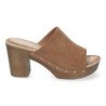 Zuecos de tacón y plataforma cómodo para mujer color camel DB-3287