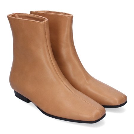 Botines planos cómodos para mujer elegantes color camel DB-3353