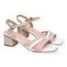 Sandalias de tacón bajo para fiesta tiras color apricot DB-3474