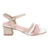 Sandalias de tacón bajo para fiesta tiras color apricot DB-3474