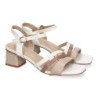 Sandalias de tacón bajo para fiesta tiras color blanco DB-3474