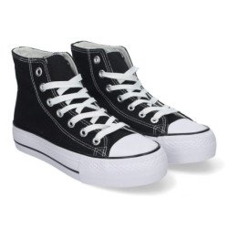 Zapatillas cómodas abotinadas para mujer color negro EV-300