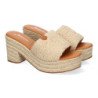 Zuecos de tacón y plataforma en yute para mujer color beige F230-15