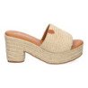 Zuecos de tacón y plataforma en yute para mujer color beige F230-15